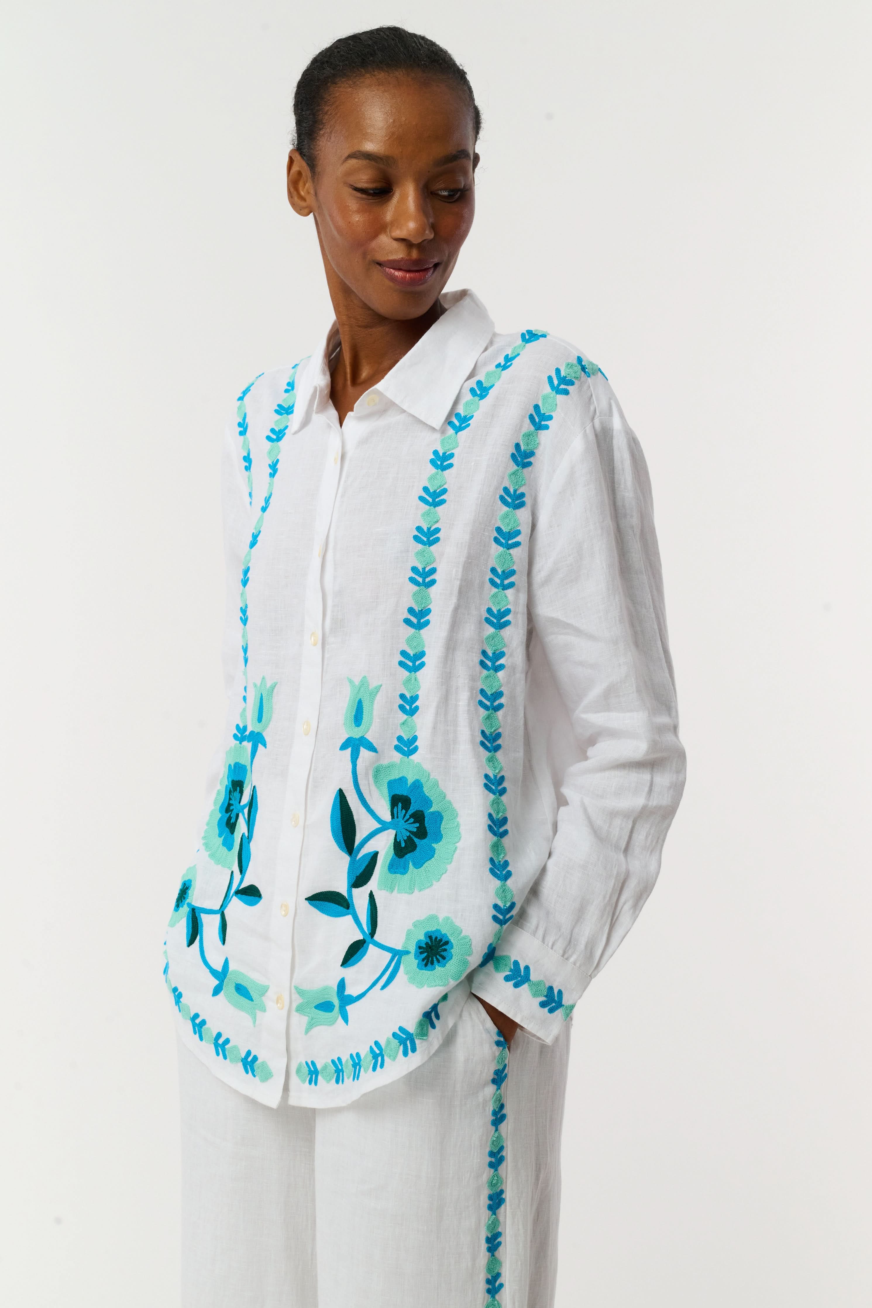 Avallon Embroidery Boyfriend Shirt - Image 4