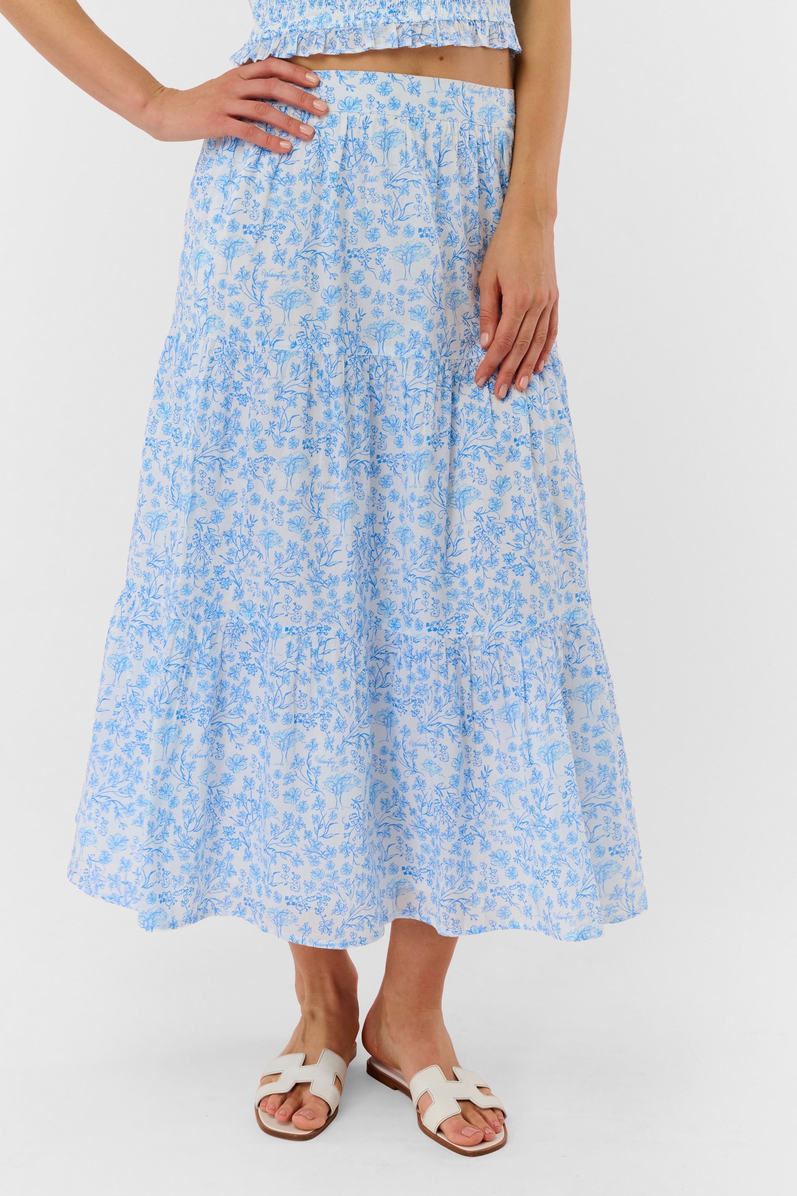 Cherry Blossom Toile Carlisa Skirt