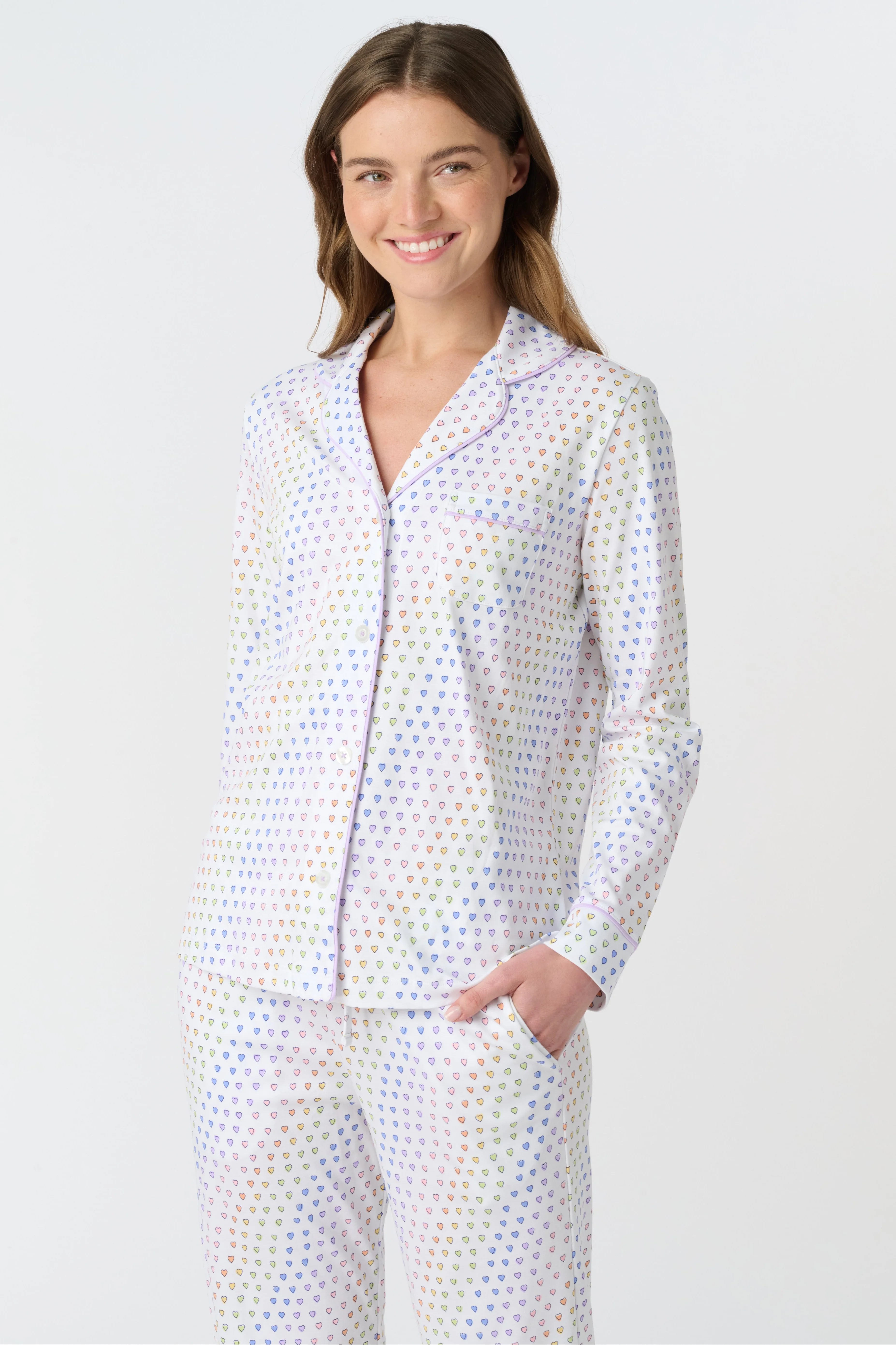 Disco Hearts Long Sleeve Polo Pajamas - Image 3