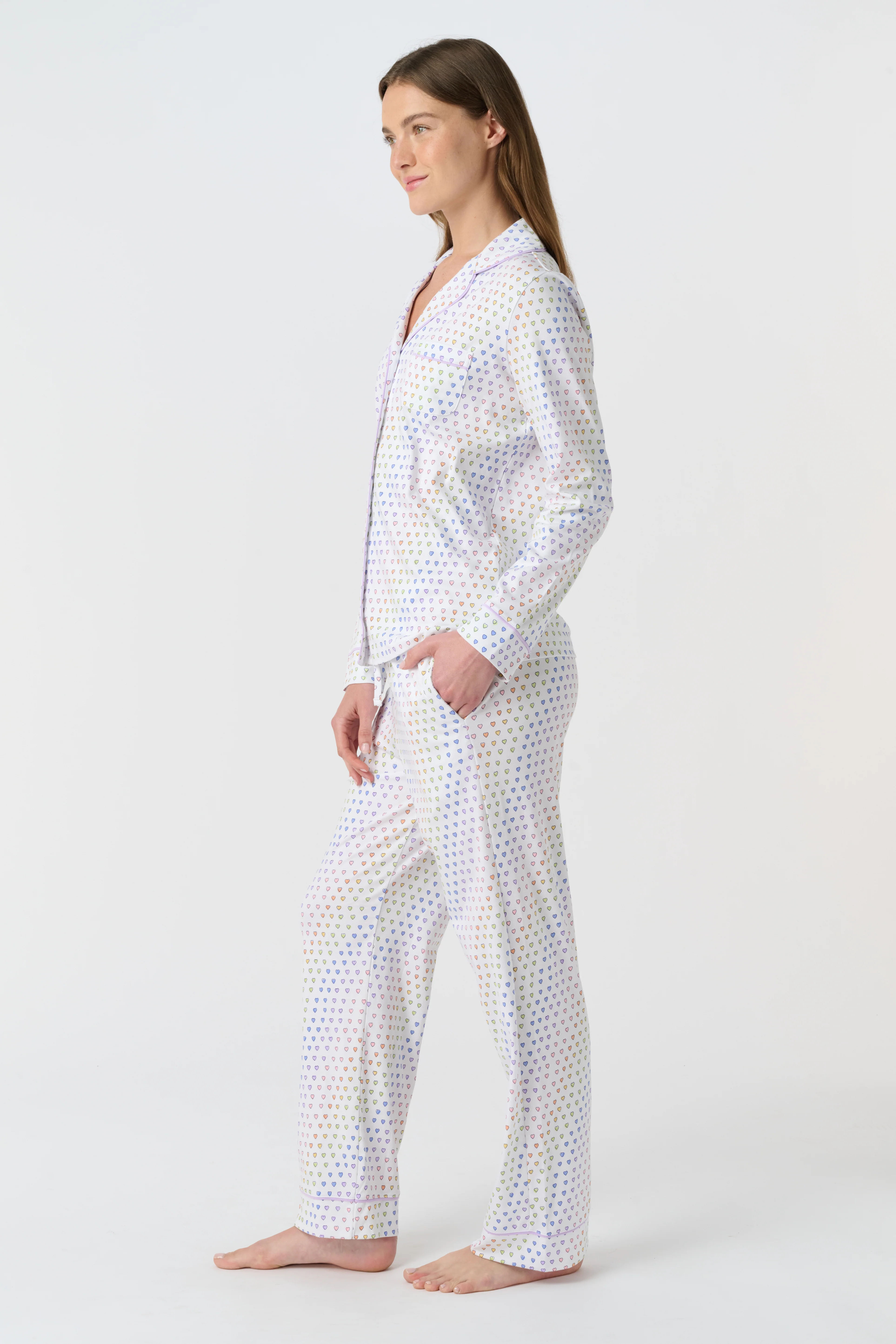 Disco Hearts Long Sleeve Polo Pajamas - Image 5