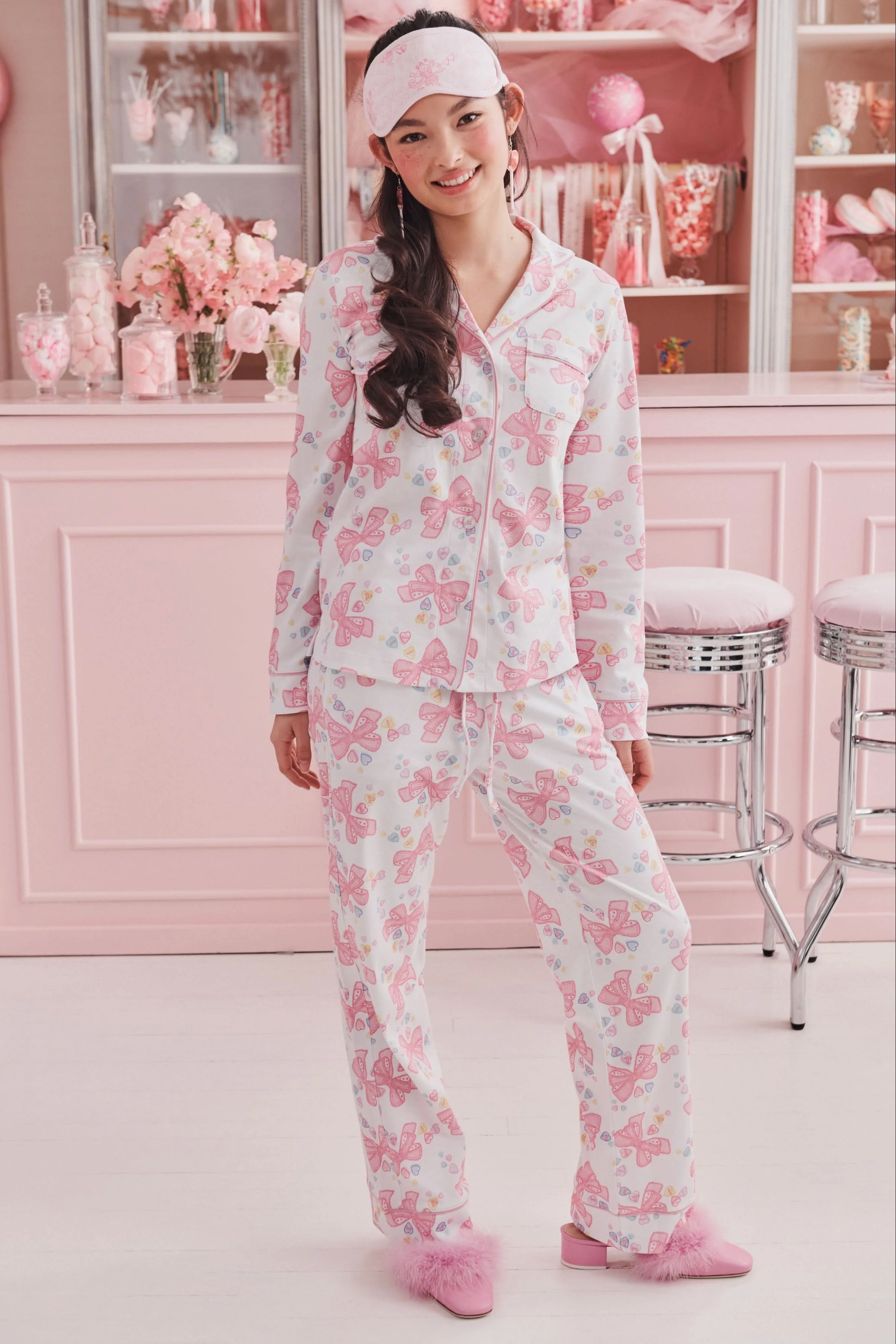 Doily Beaux Long Sleeve Polo Pajamas - Image 4
