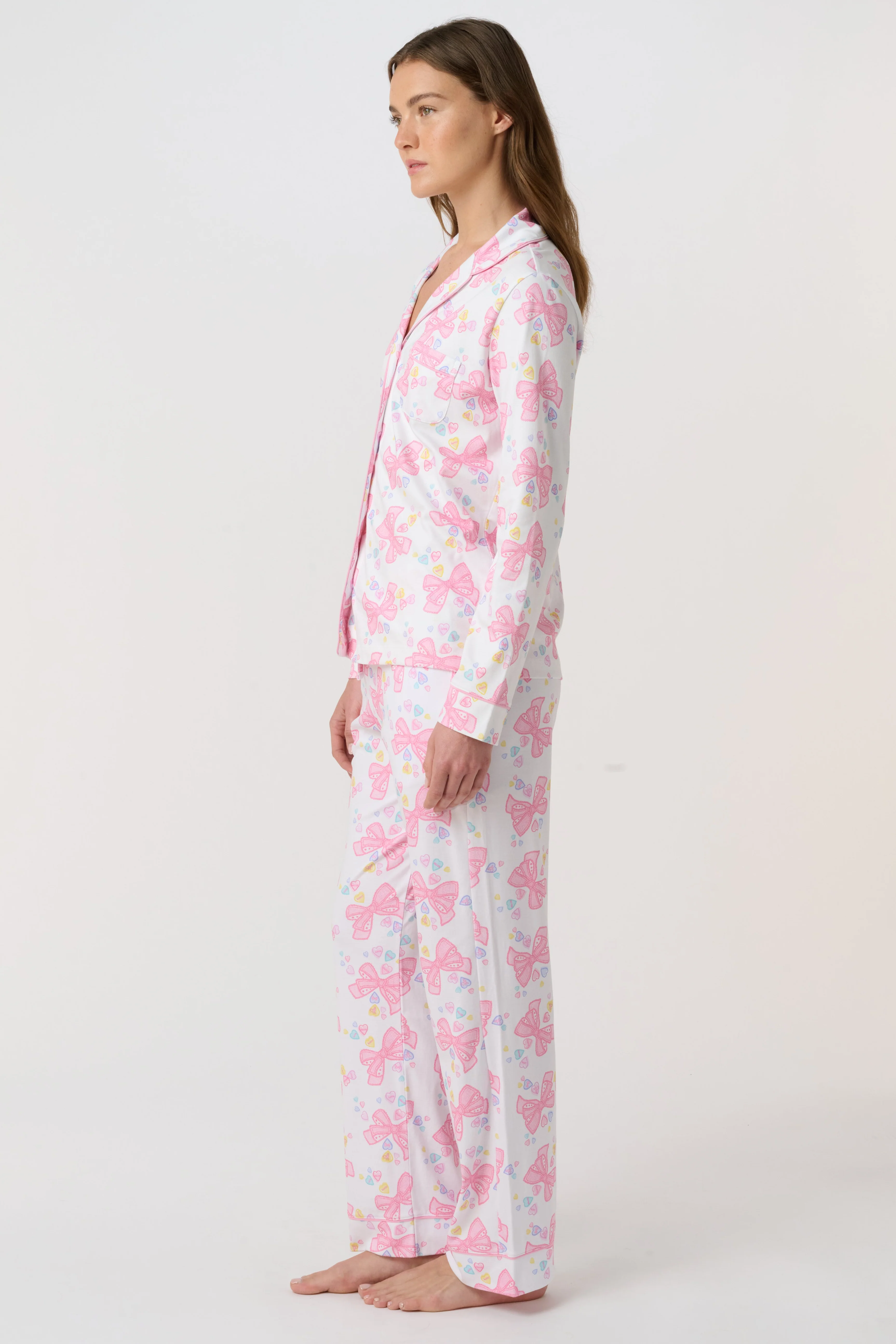 Doily Beaux Long Sleeve Polo Pajamas - Image 5