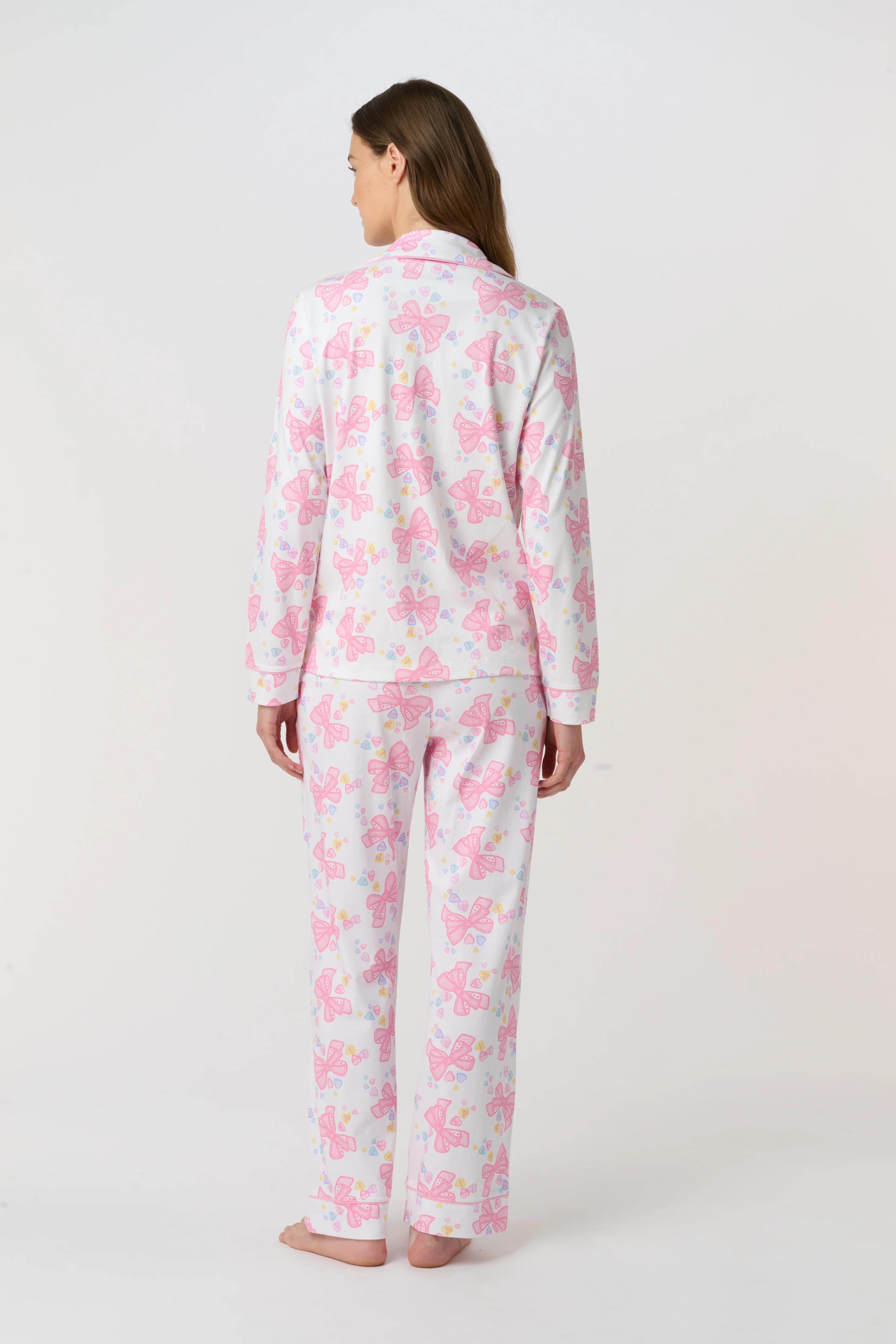 Doily Beaux Long Sleeve Polo Pajamas - Image 7