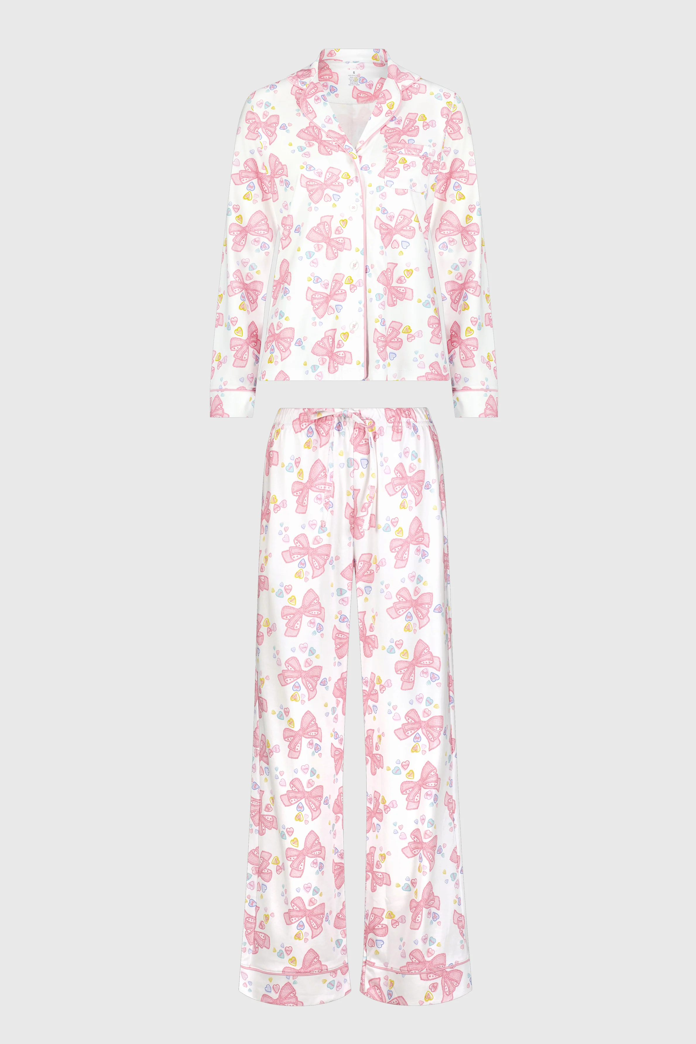 Doily Beaux Long Sleeve Polo Pajamas - Image 8