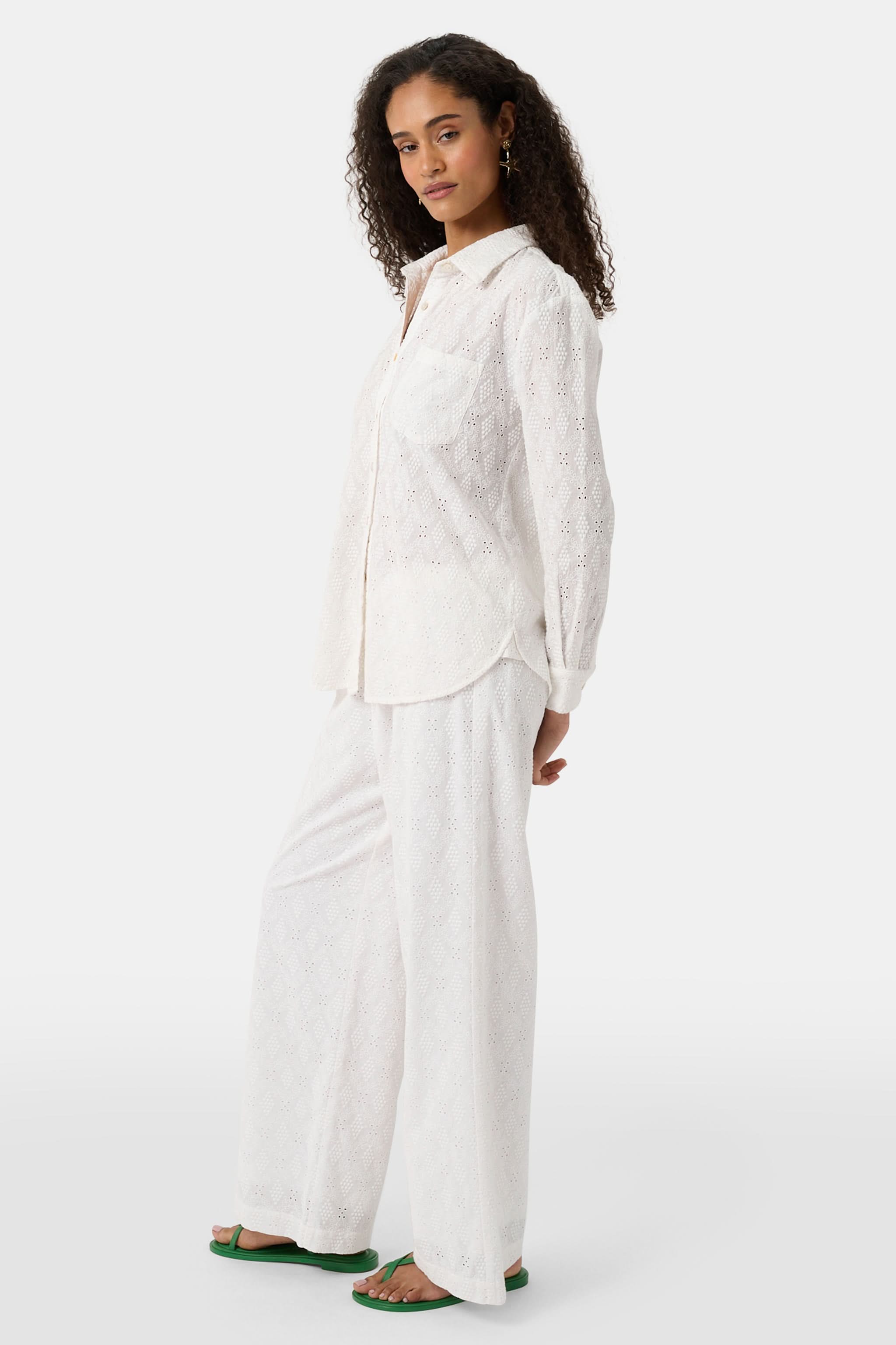 Eyelet Lattice Boyfriend Shirt - Image 4