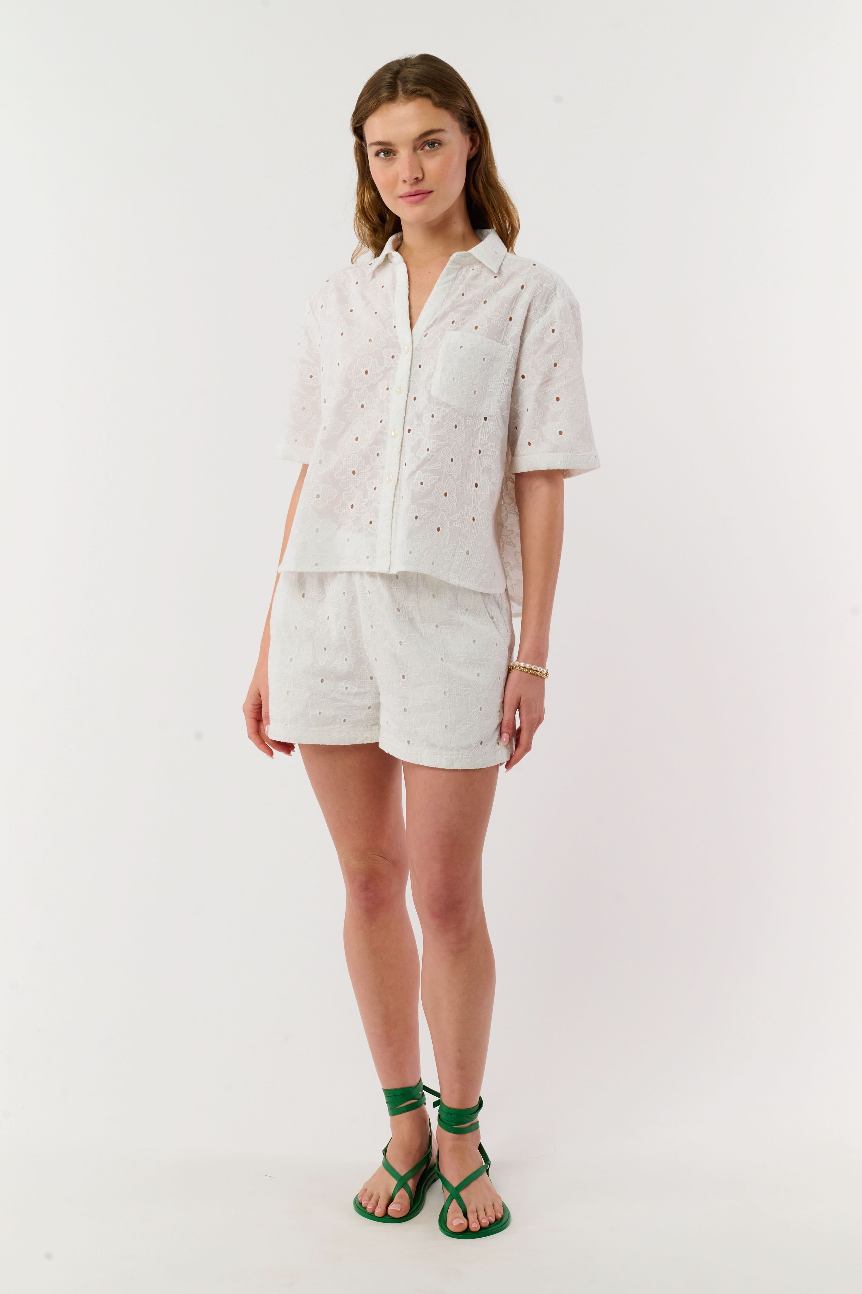 Floral Eyelet Frankie Shirt - Image 5