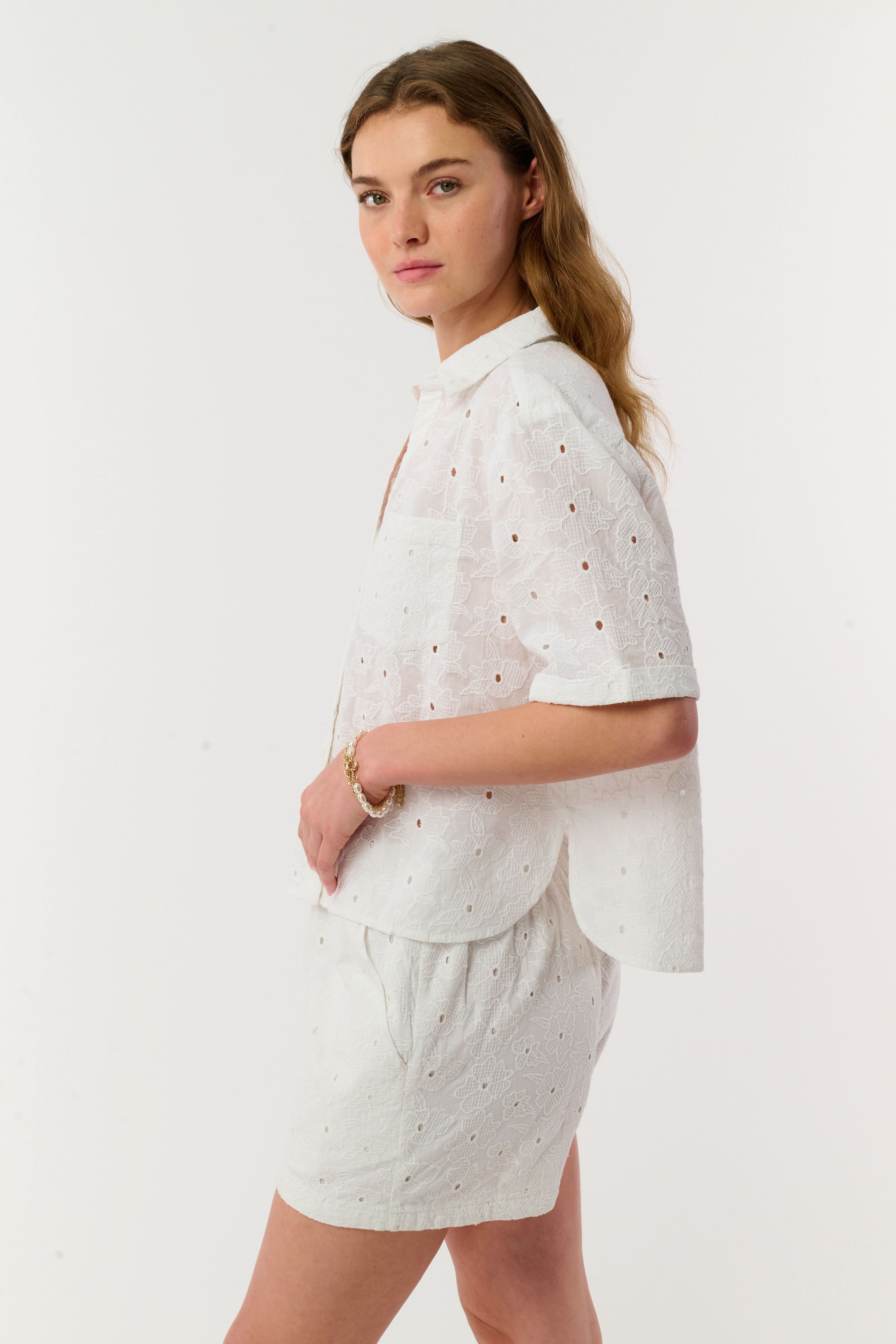 Floral Eyelet Frankie Shirt - Image 6