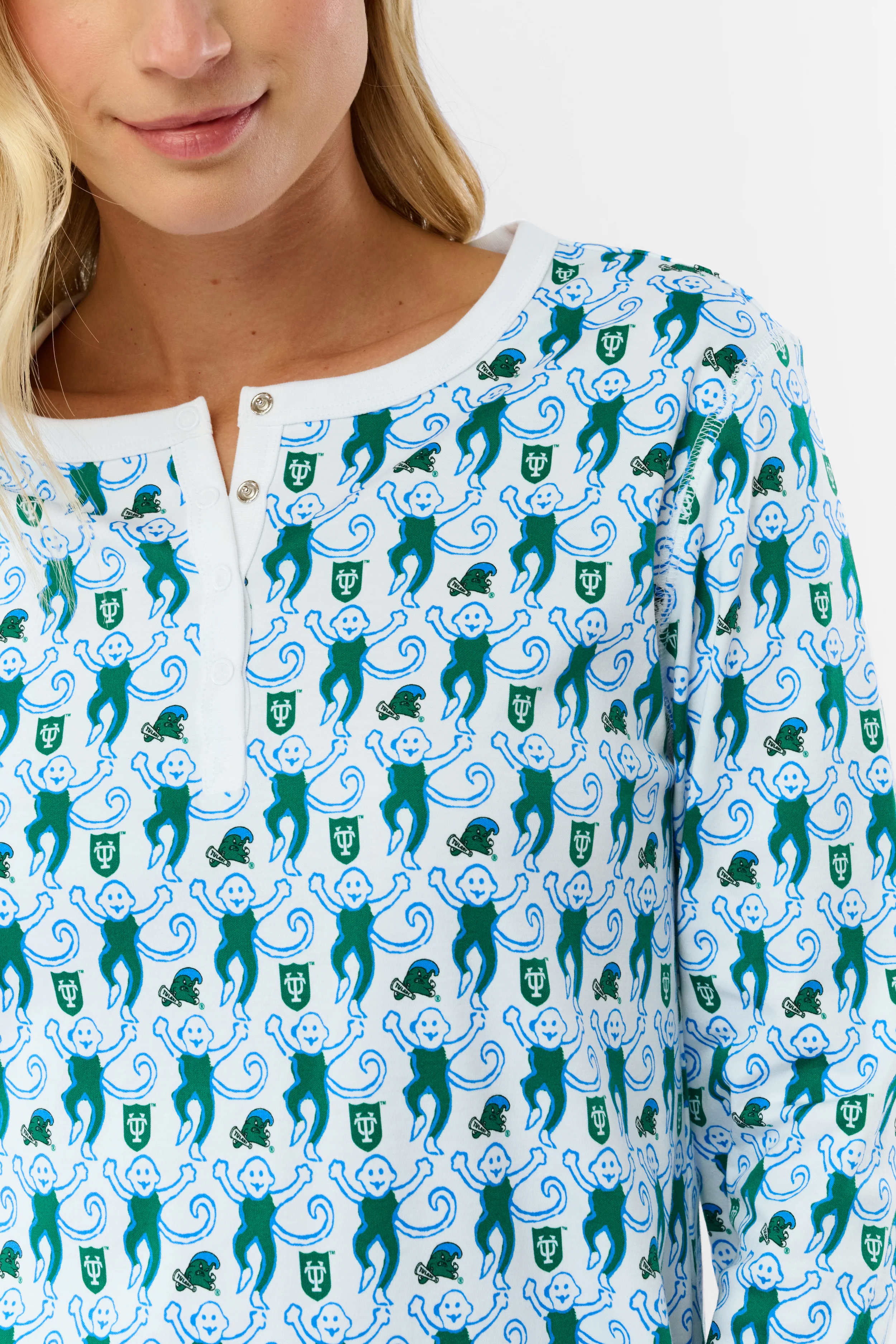 Green Wave Lovely Monkey Pajamas - Image 2