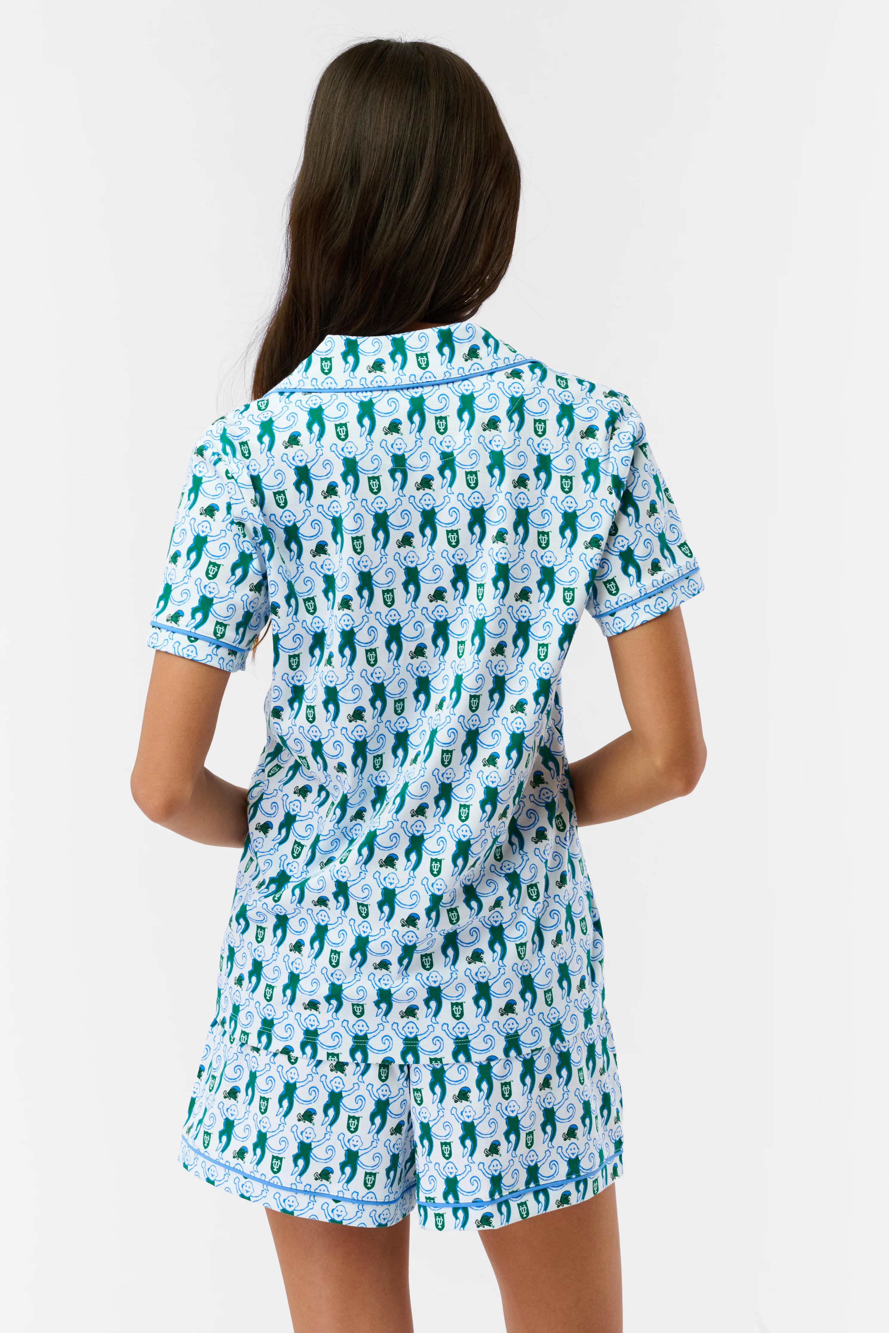 Green Wave Lovely Monkey Polo Pajamas - Image 3