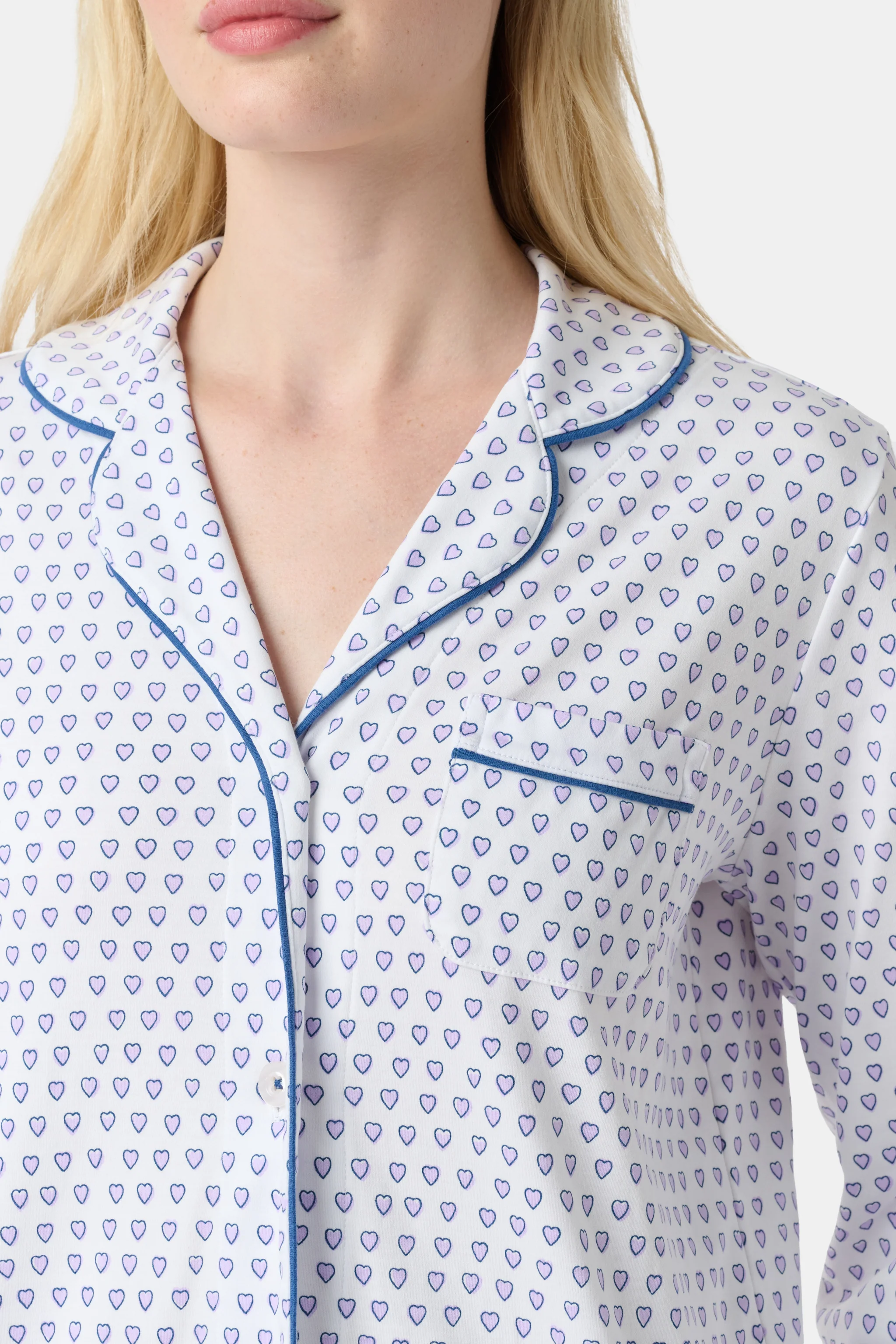 Hearts Long Sleeve Polo Pajamas - Image 3