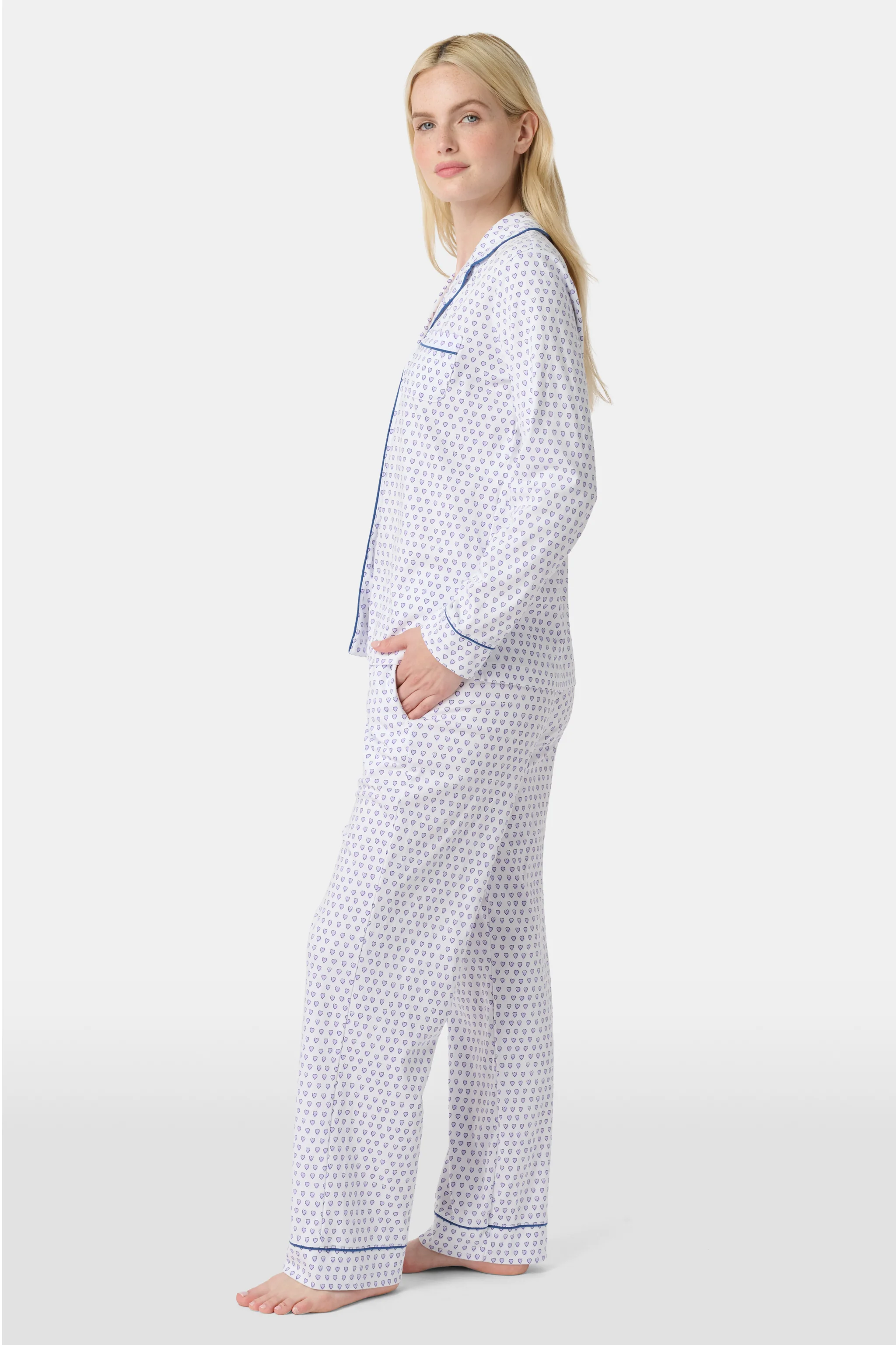 Hearts Long Sleeve Polo Pajamas - Image 4