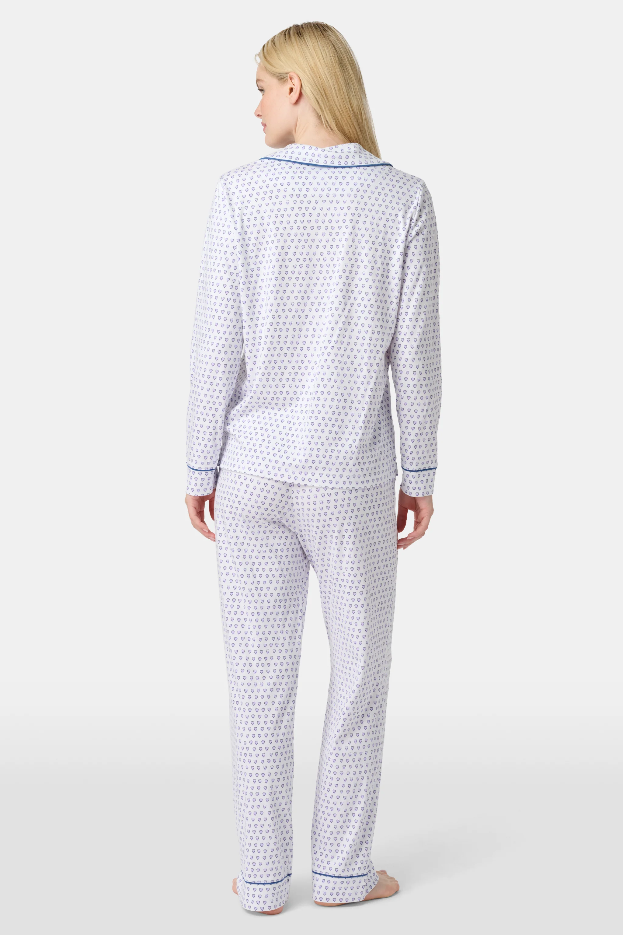 Hearts Long Sleeve Polo Pajamas - Image 5