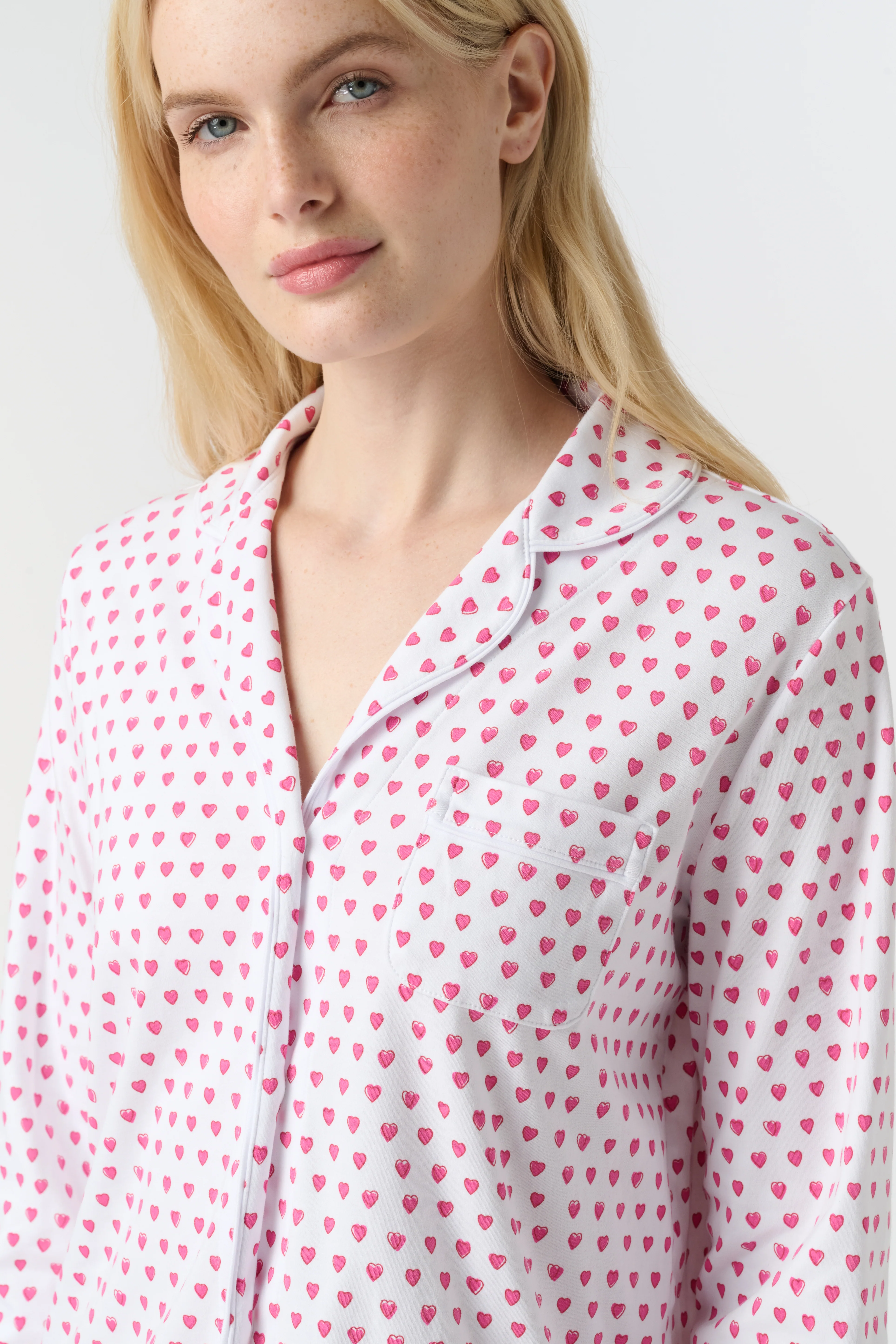 Hearts Long Sleeve Polo Pajamas - Image 3