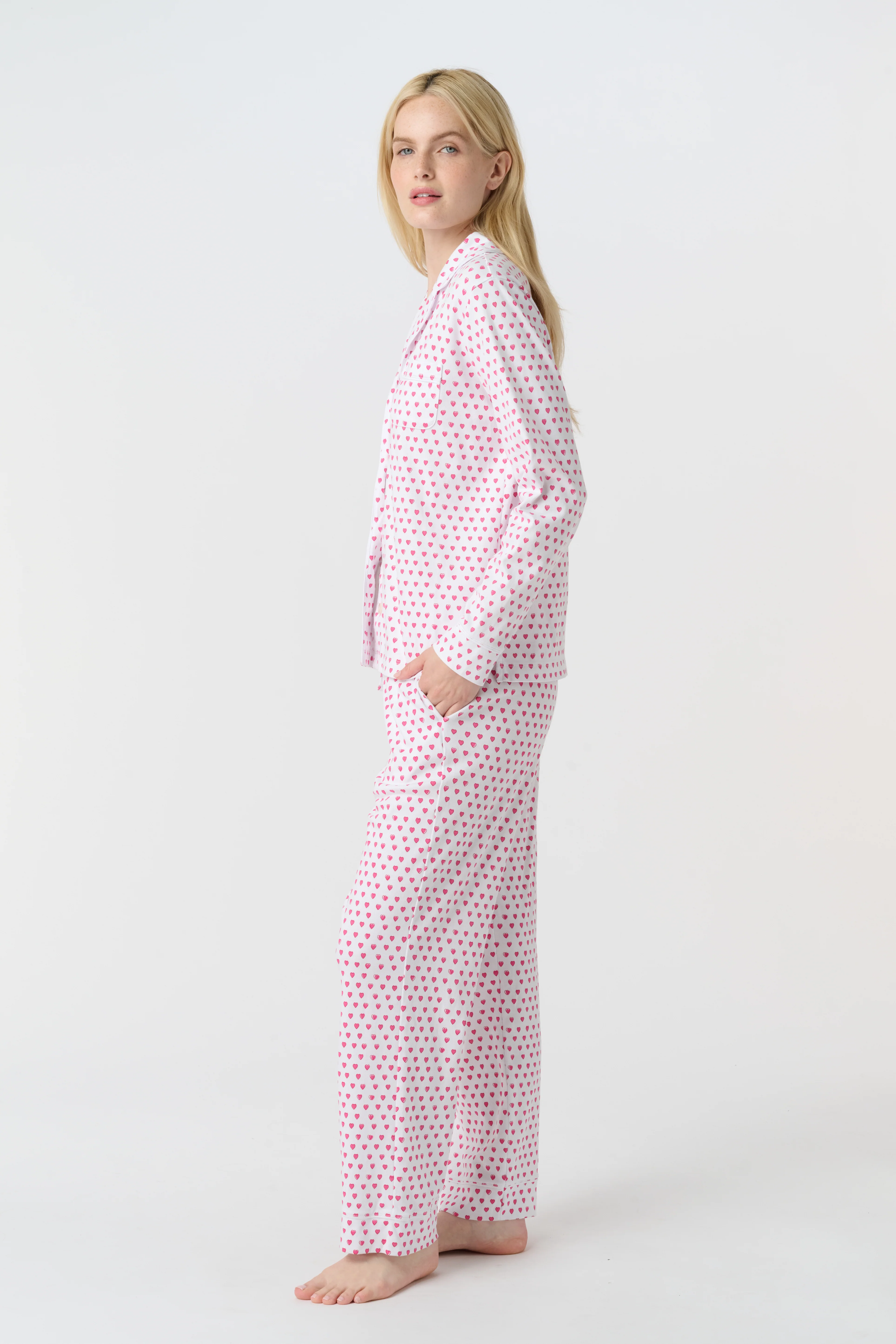 Hearts Long Sleeve Polo Pajamas - Image 4