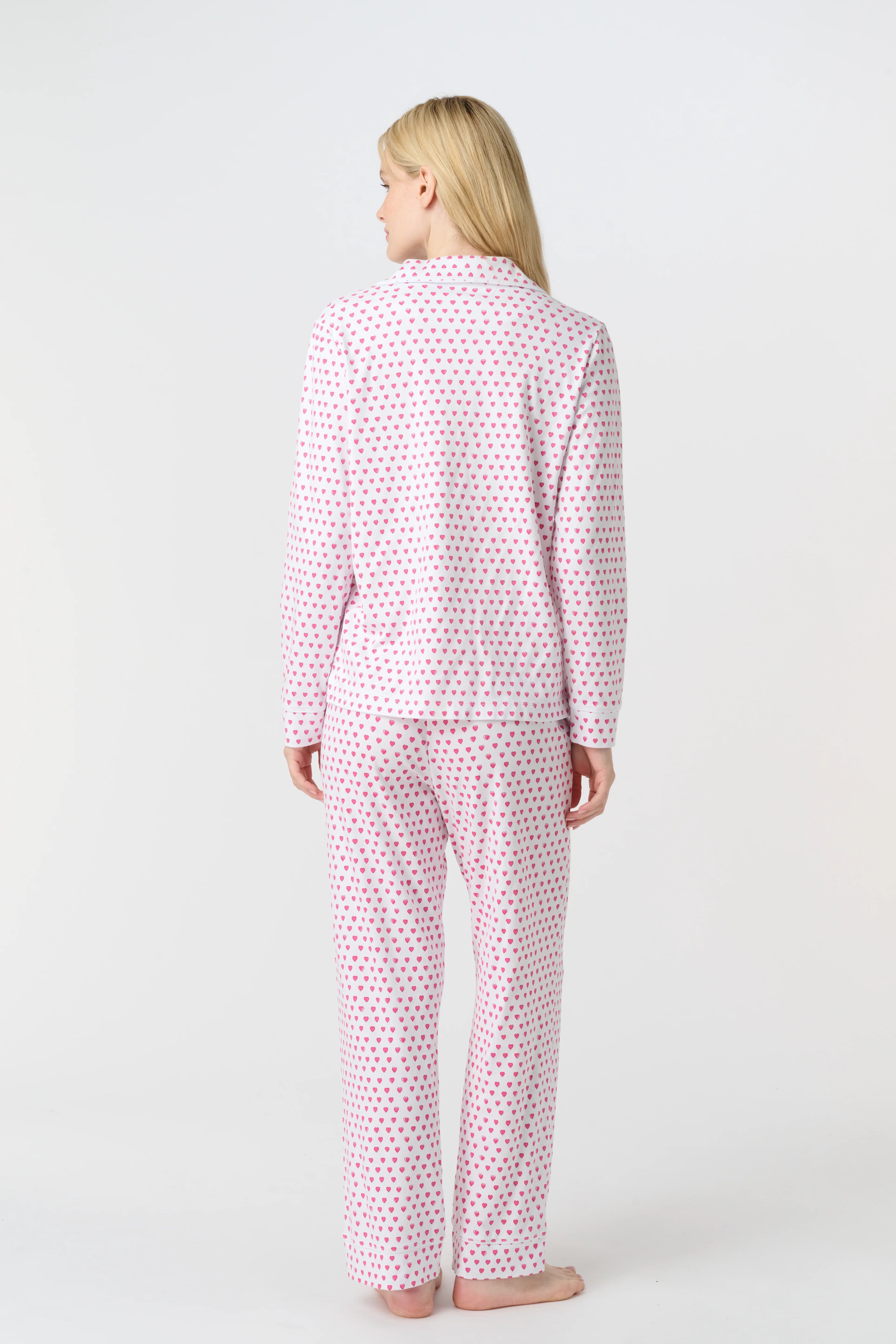 Hearts Long Sleeve Polo Pajamas - Image 5