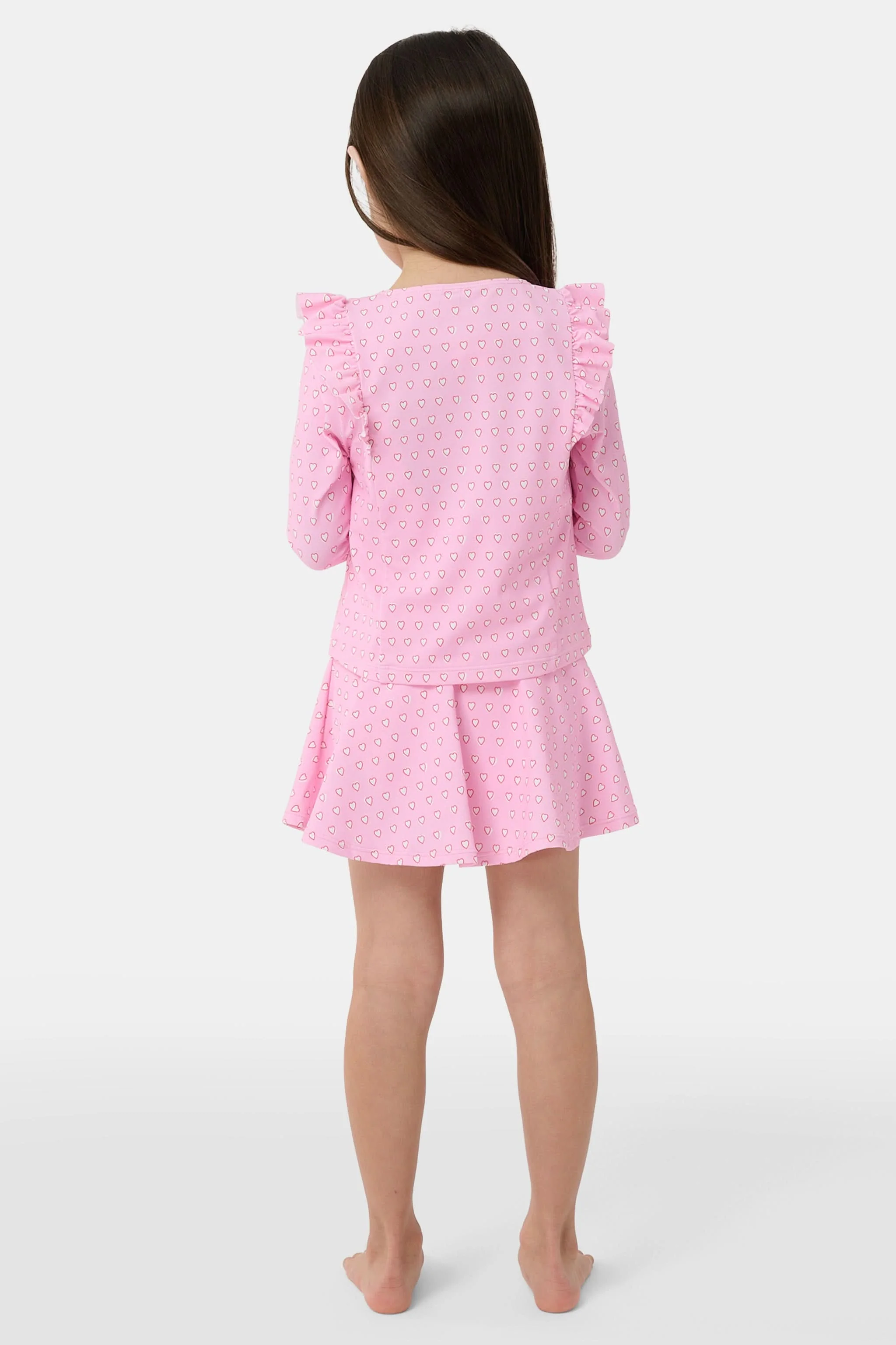 Kids Hearts Ruffle Rashguard - Image 4
