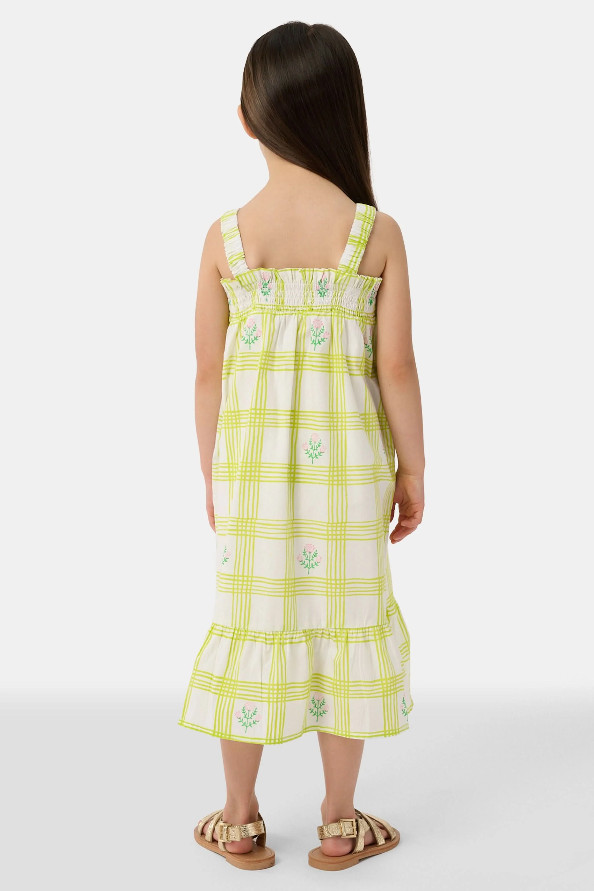 Kids Sun Check Blossom Teagan Dress - Image 3