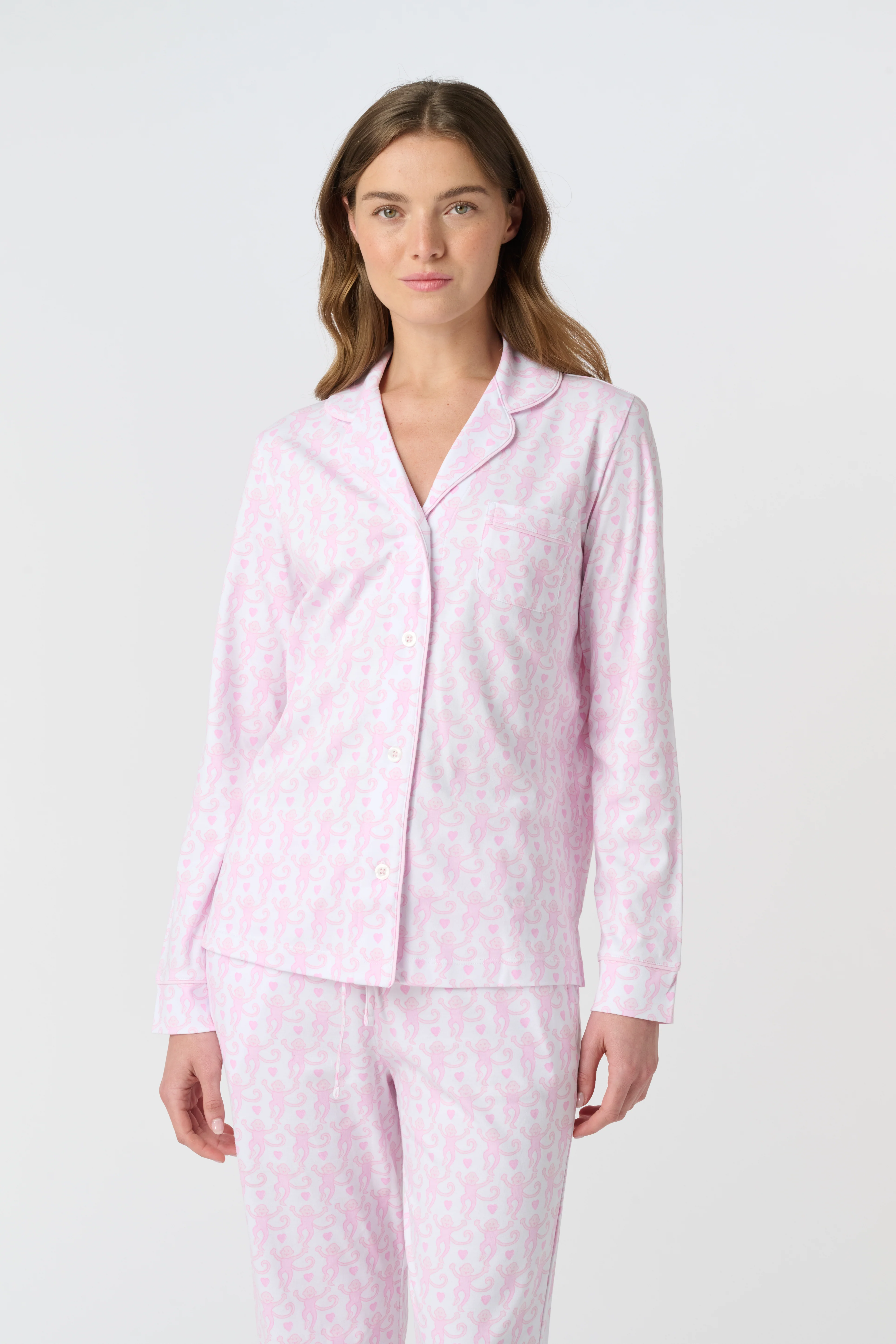 Lovely Monkey Long Sleeve Polo Pajamas - Image 2