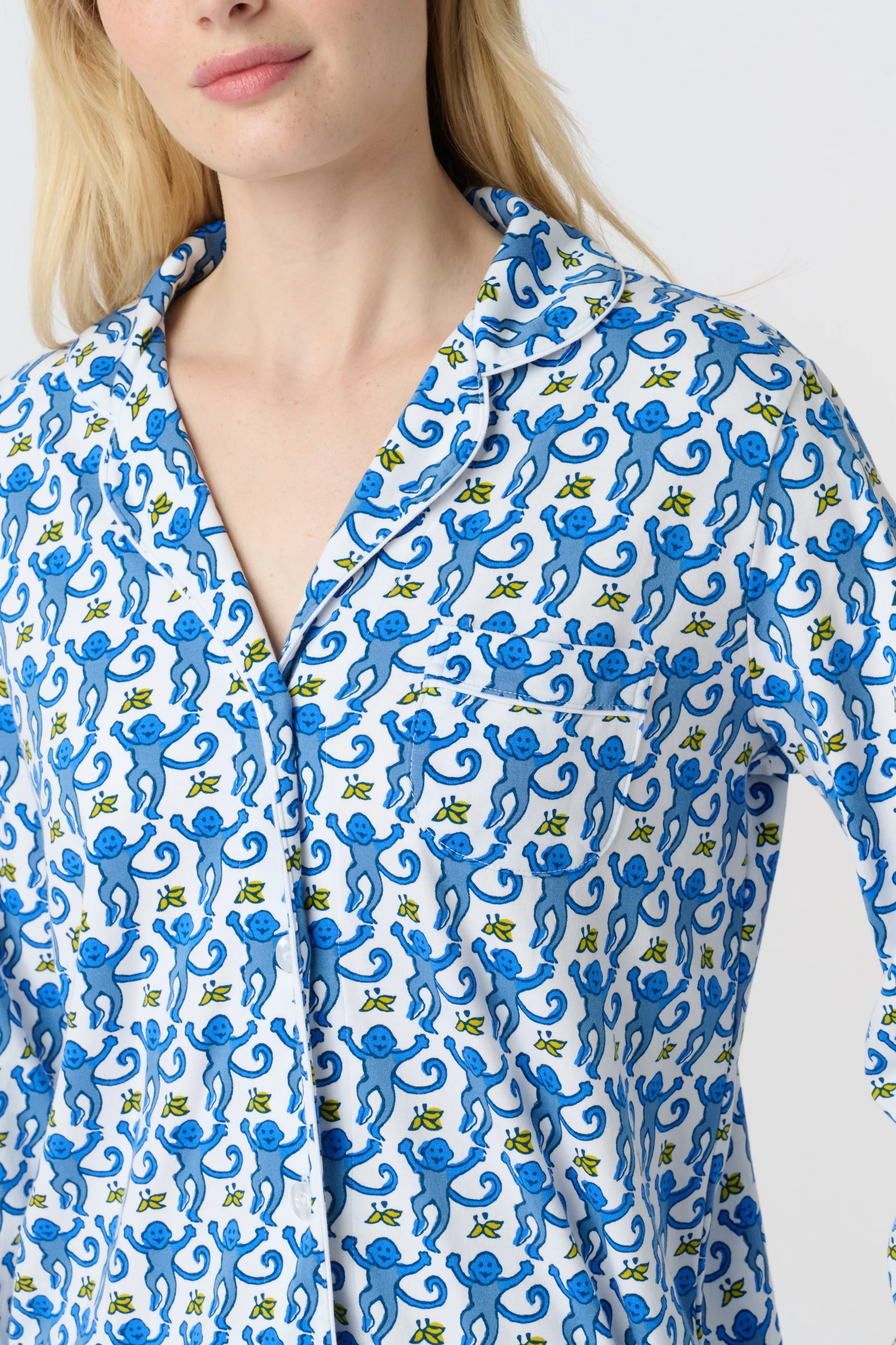 Monkey Long Sleeve Polo Pajamas - Image 3