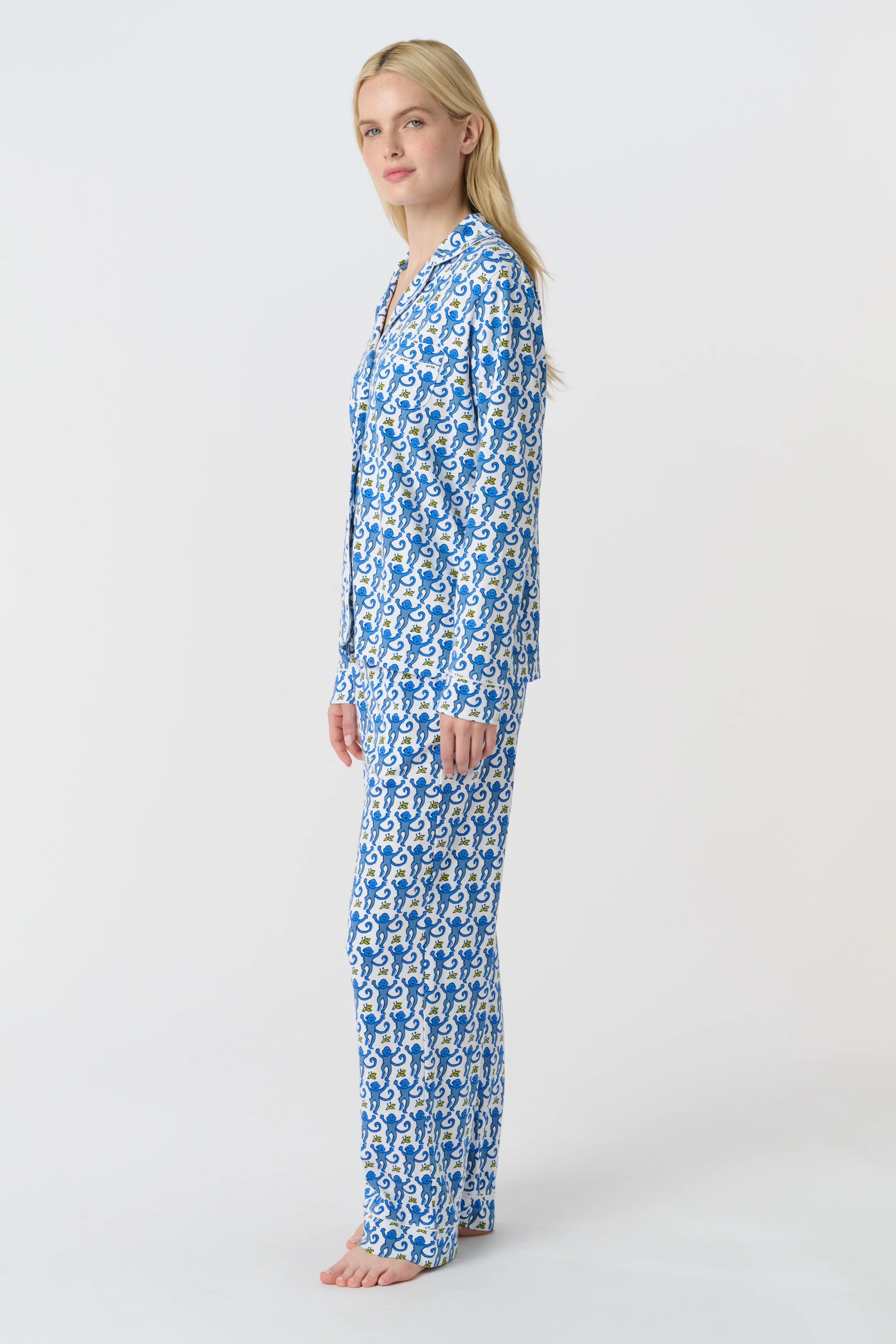 Monkey Long Sleeve Polo Pajamas - Image 4