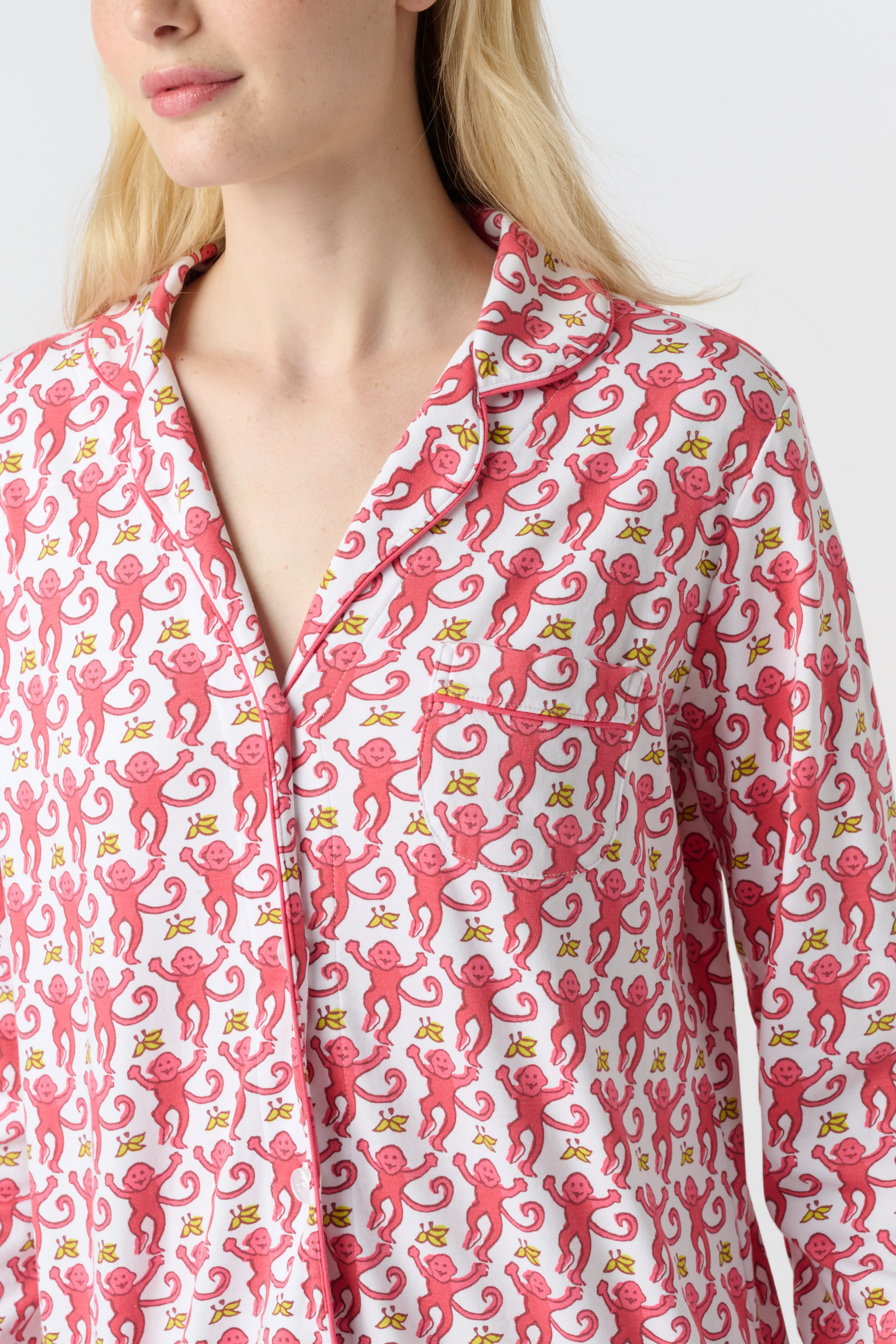 Monkey Long Sleeve Polo Pajamas - Image 3