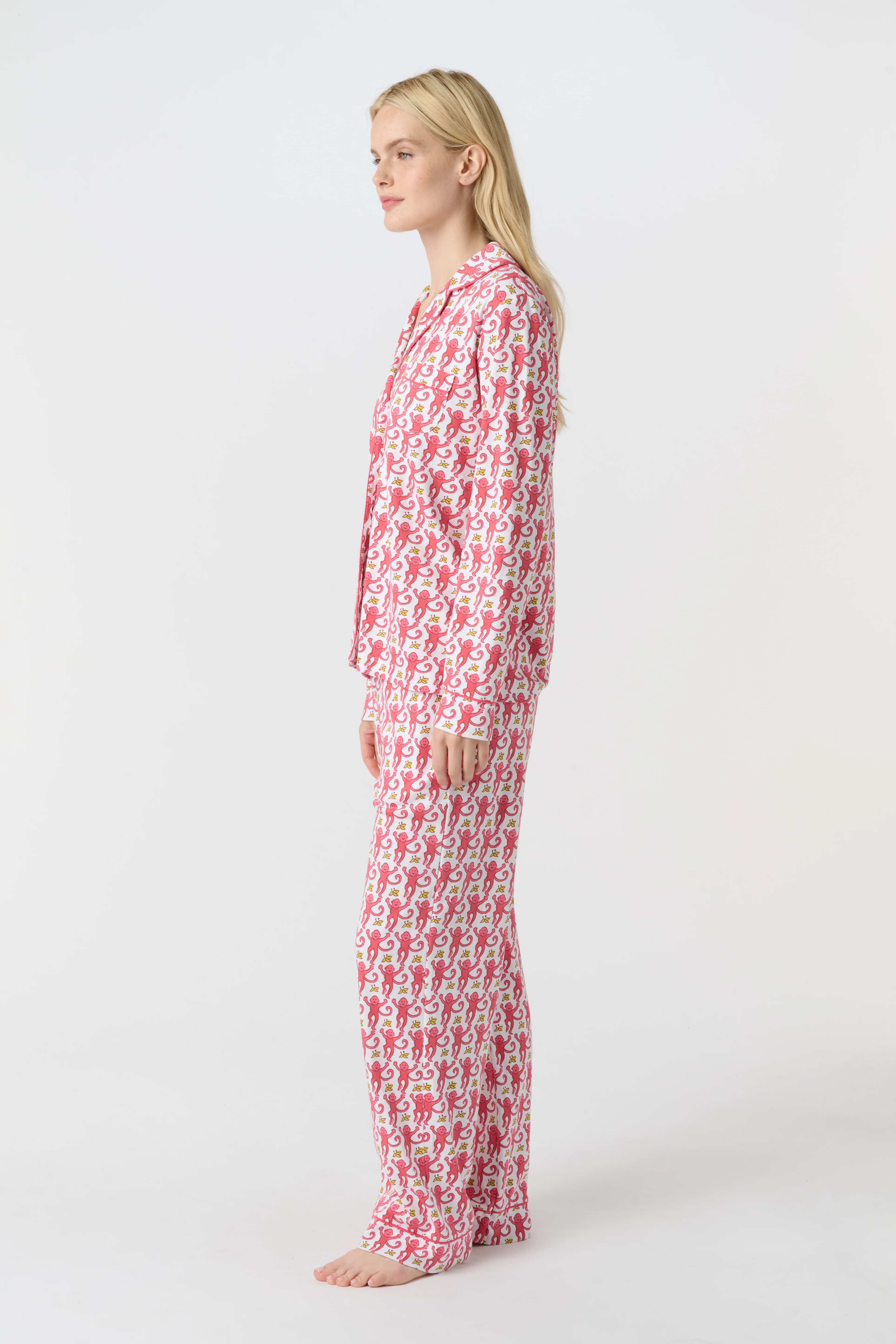 Monkey Long Sleeve Polo Pajamas - Image 4