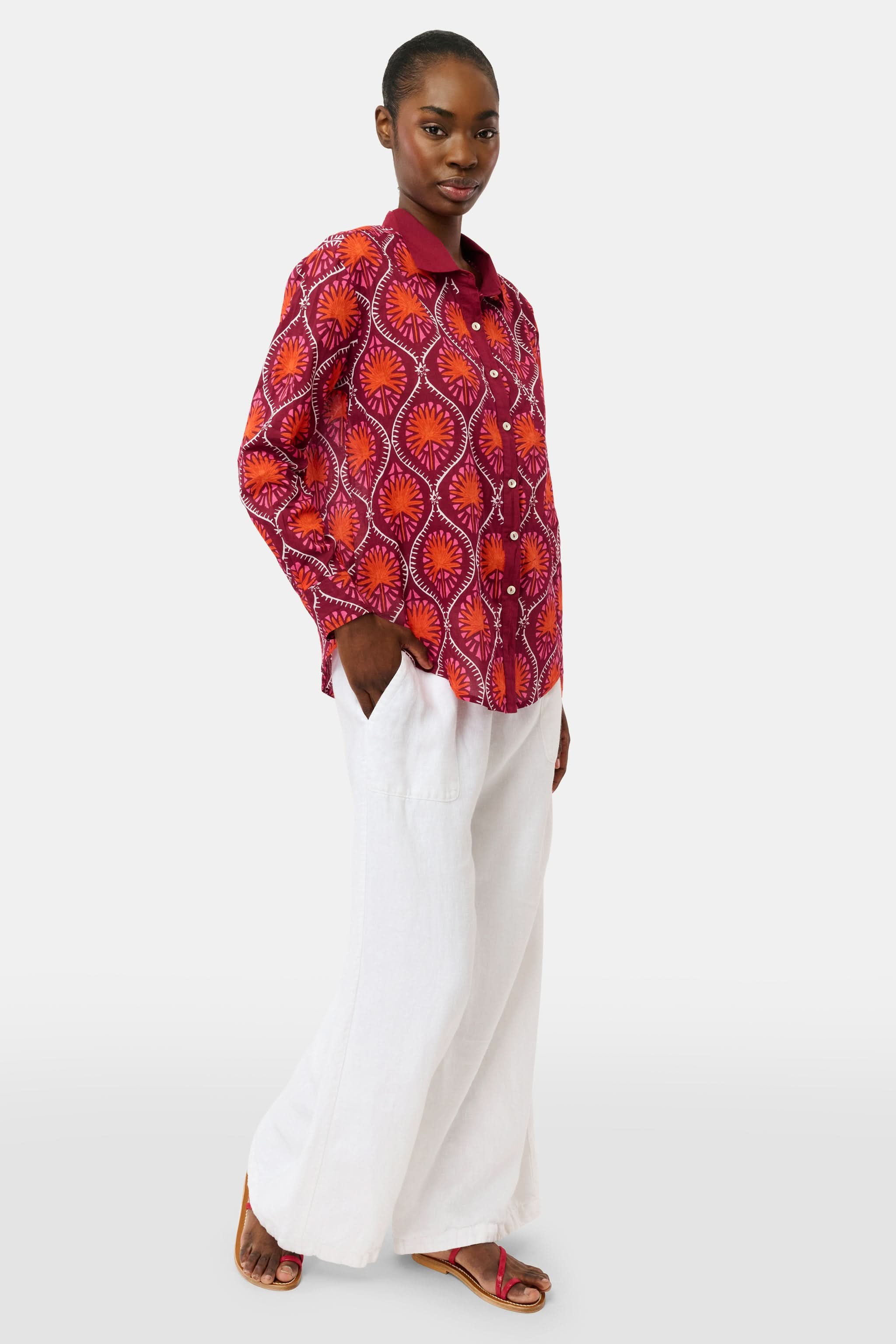 Palm Fronds Boyfriend Shirt - Image 4