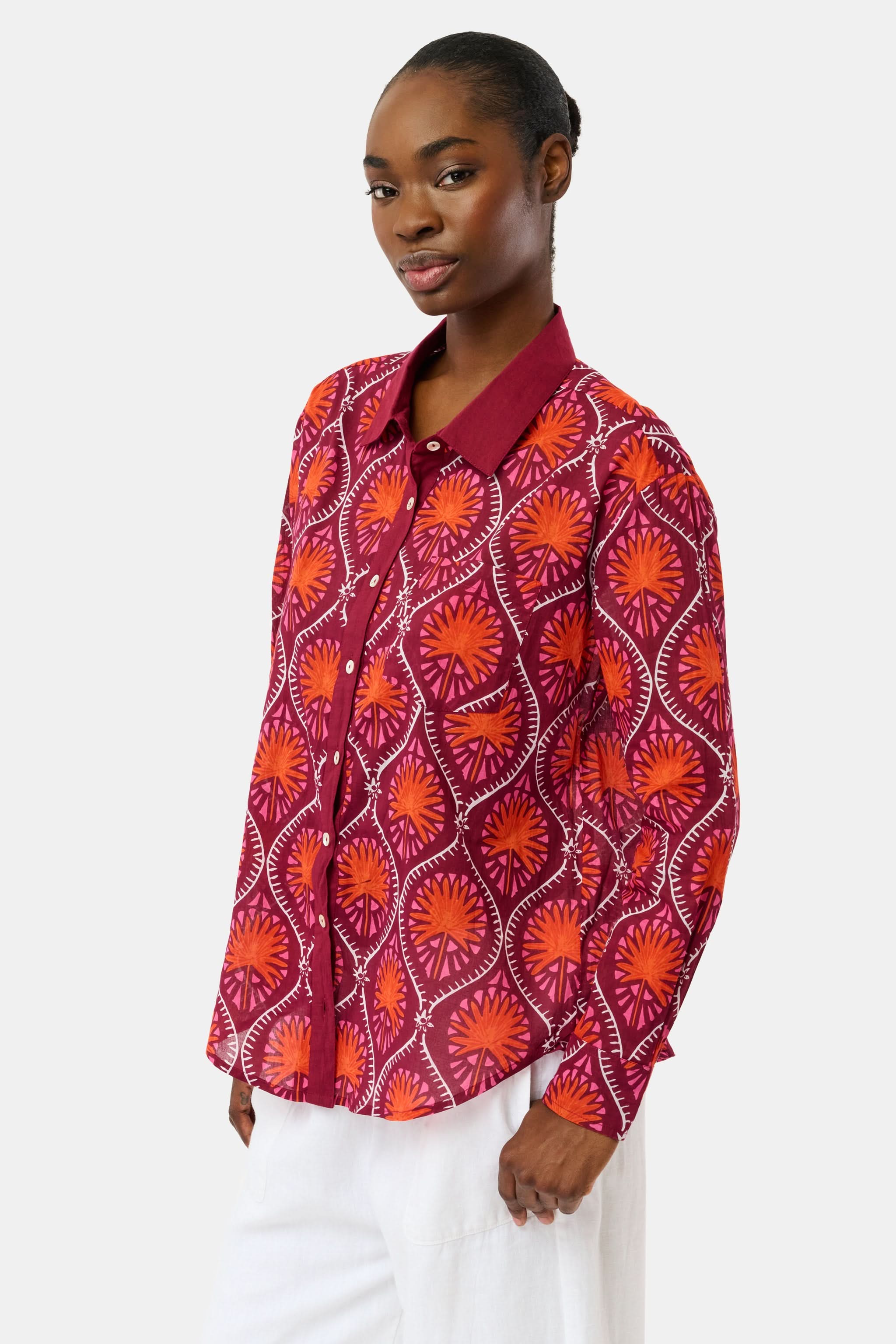 Palm Fronds Boyfriend Shirt - Image 5